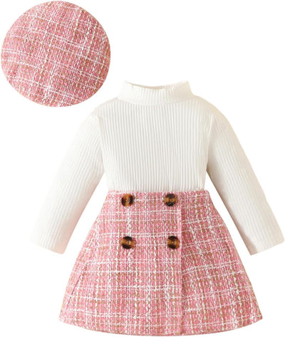 Baby Girl Outfit Clothes Autumn High Necked Long Sleeve 