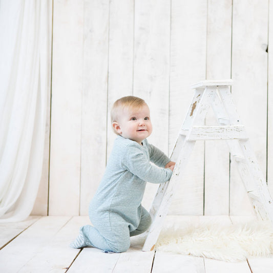 OrganicEra Organic Baby Footed Sleepsuit, Aqua