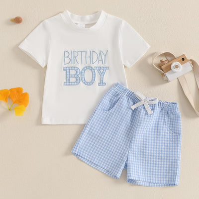 Baby Boy Girl Birthday Outfit Short Sleeve T-Shirt Shorts 