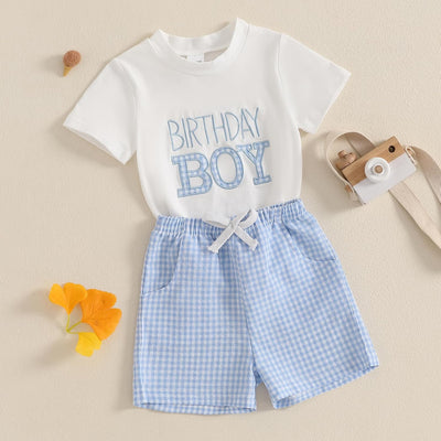Baby Boy Girl Birthday Outfit Short Sleeve T-Shirt Shorts 