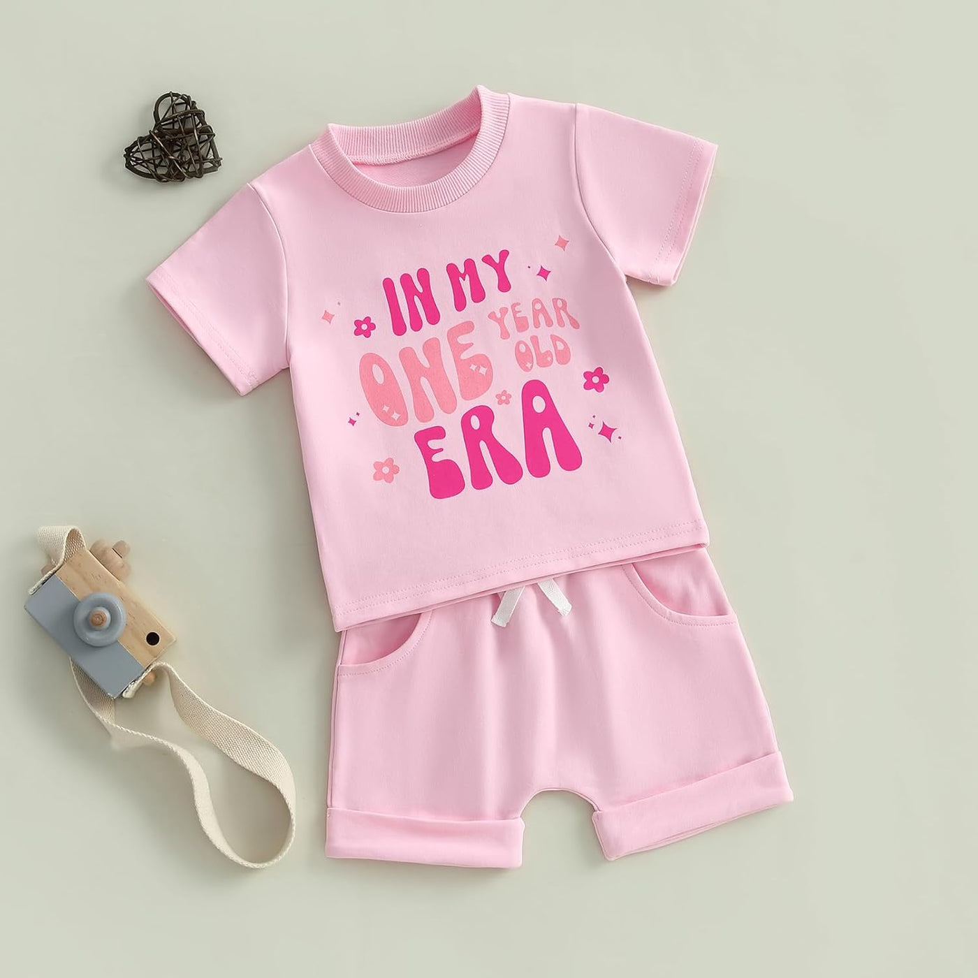 Baby Girl First Birthday Outfits Letter Print Short Sleeve