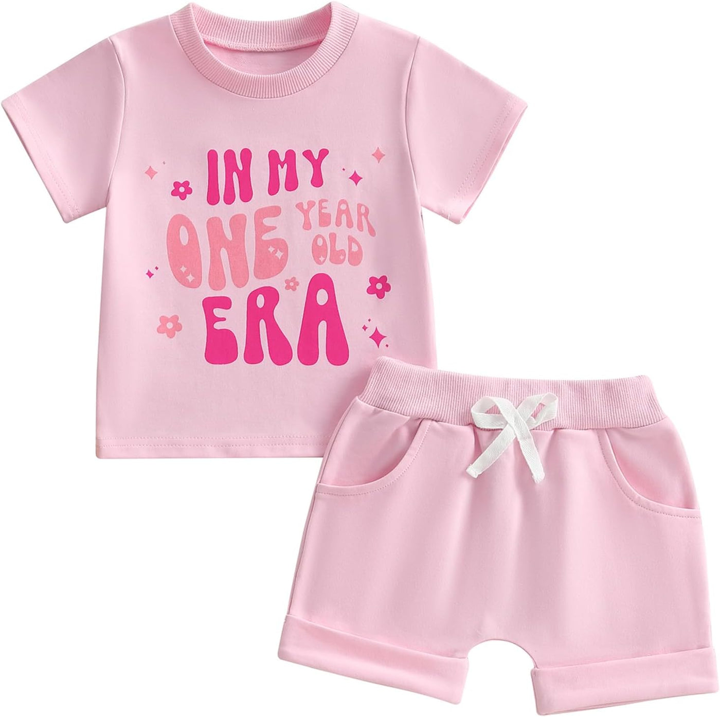 Baby Girl First Birthday Outfits Letter Print Short Sleeve