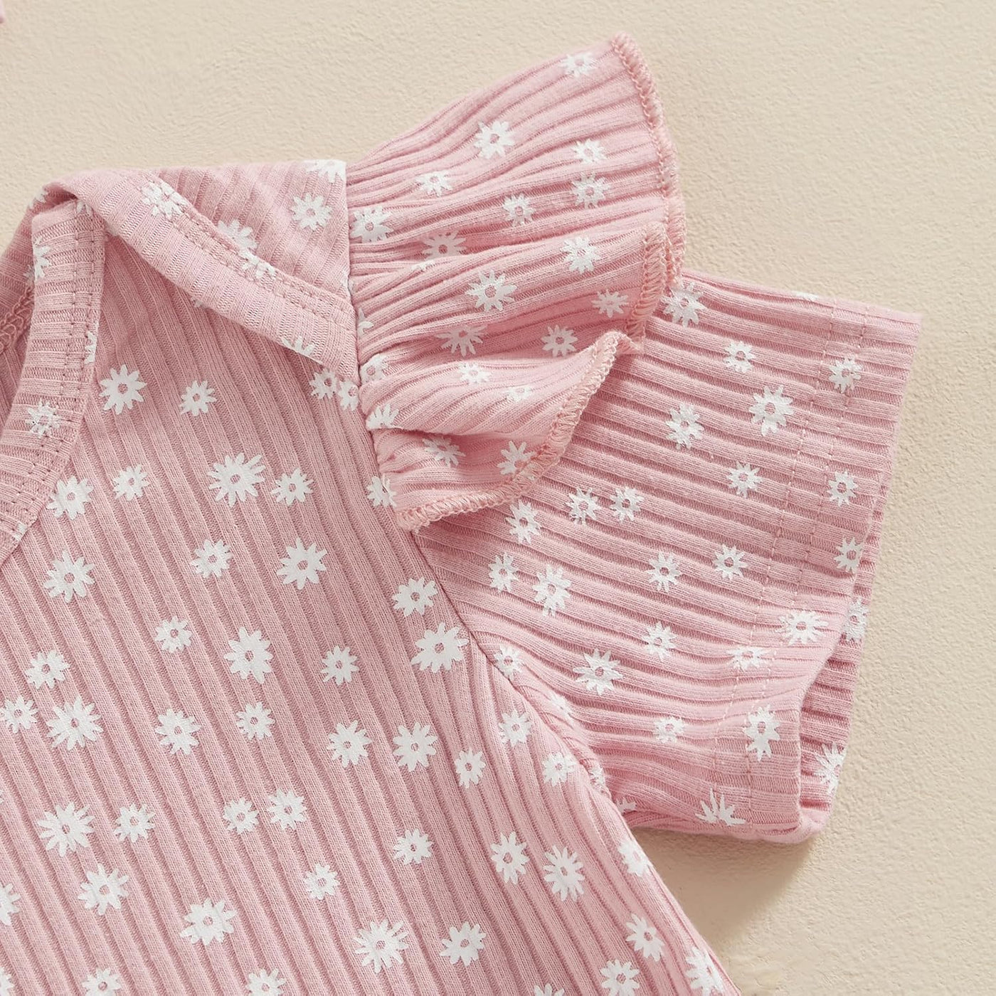 Baby Girls Little Daisy Print Outfits Short Sleeve Bodysuit 