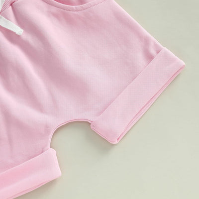 Baby Girl First Birthday Outfits Letter Print Short Sleeve