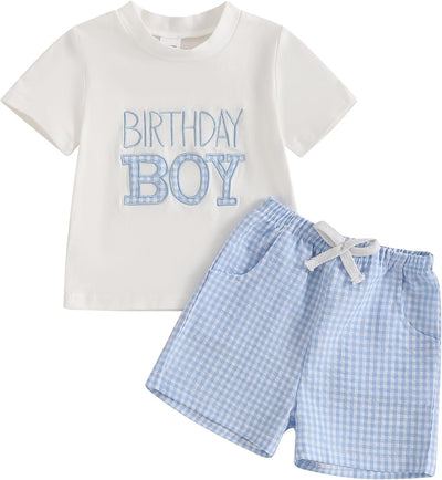 Baby Boy Girl Birthday Outfit Short Sleeve T-Shirt Shorts 