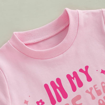 Baby Girl First Birthday Outfits Letter Print Short Sleeve