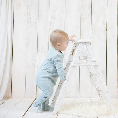 OrganicEra Organic Baby Footed Sleepsuit, Aqua